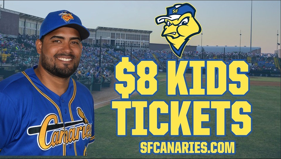 Kids tickets just $8 for remaining July games! (Sunday thru Thursday)